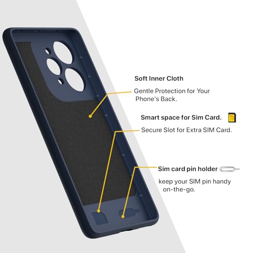Image of Pikkme Back Cover for Realme 15 5G Camera Protection 3D Hexa Cube Design Silicone Protective Bumper Case (Blue)