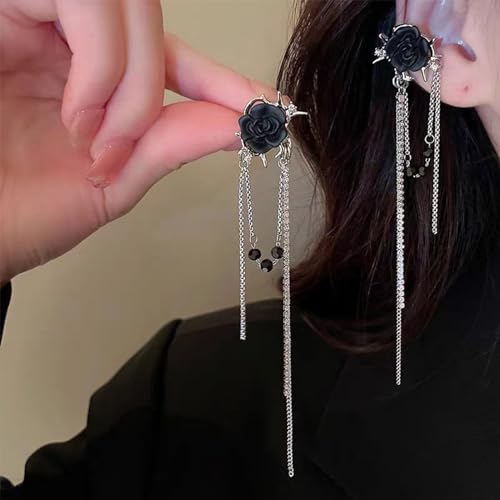Gothic Earrings for Women Black Rose Flower Earring for Women Goth Earrings Halloween Punk Earring Y2k Jewelry Hypoallergenic Holiday Halloween Accessories Jewelry3
