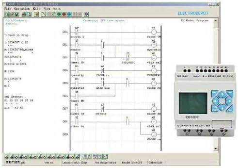 Programmable Logic Controller 4 Channels with 8 Control inputs, PLC Software and USB programing Interface. 24V, HMI Display, DIN 24V Power Supply