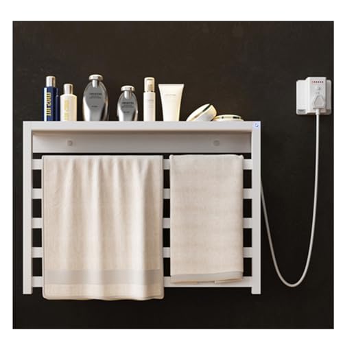 Toallero electrico blanco de acero inoxidable con 5 barras y temporizador para bano