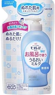 花王 ビオレu お風呂で使ううるおいミルク 無香料 つめかえ用 (250mL) 詰め替え用 ぬれた肌用 ボディミルク 保湿乳液