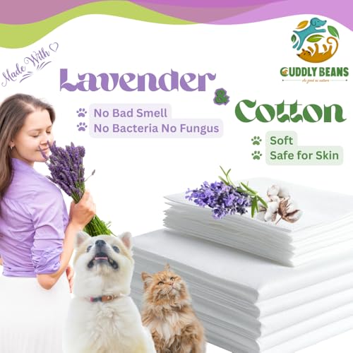 Image of Pee Pads | Cotton Top | Lavender | Leak Proof | XL 30 Count | Super absorbent leak-proof pee pads with cotton top for dogs and cats