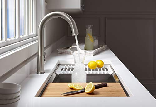 Kohler 72218-Vs Sensate Touchless Kitchen Faucet, 15-1/2" Pull-Down Spout, Docknetik Magnetic Docking System, 2-Function Head With Sweep Spray, One Size, Vibrant Stainless #TOP1