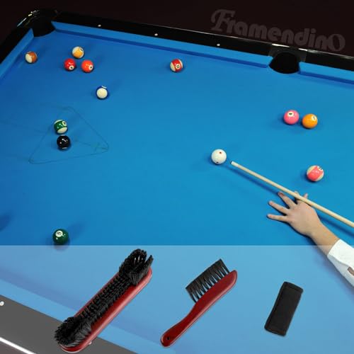 Framendino, 3 Pack Billiards Pool Table Rail Brush Cleaning Tools Set with Cleaner Cloth Wine Red - Image 6