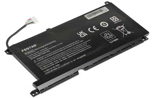 FESTAS 11,55 V 52,5 Wh PG03XL L48495-005 - Bateria compatível com HP Pavilion Gaming 15-DK 15t-DK 15-EC 16-A Series 15-EC0017NW 15-EC1087NW 15-DK0125TX 15TX 15TX 15TX 15555 T-DK100 0-15-EC0 00