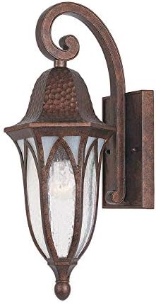 Designers Fountain Berkshire Outdoor Light Fixture, 18 Inch Exterior Wall Lantern Sconce for Front Door, Patio and Porch, Burnished Antique Copper, 20611-BAC