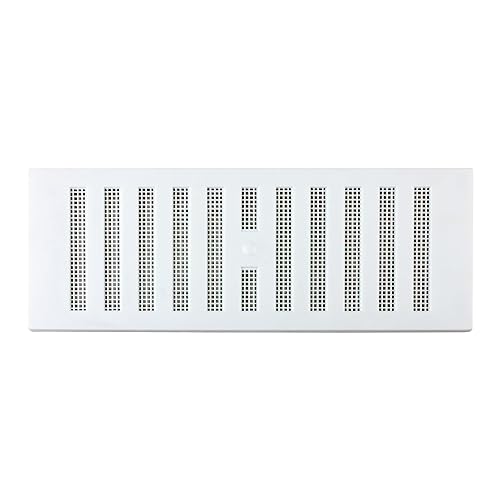 MAP Adjustable Plastic Air Vent Grille With Flyscreen Cover, White, 9" x 3"