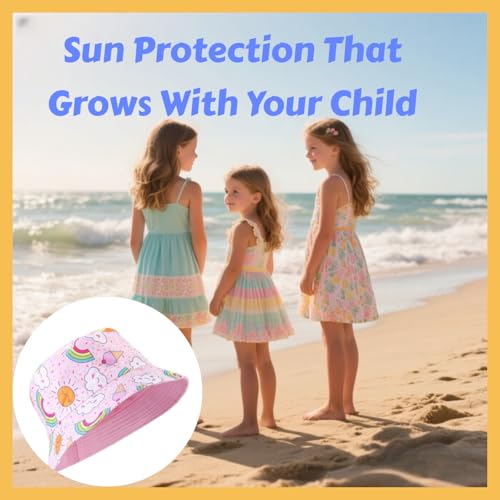 UPF 50+ Kid's Bucket Hat for Boys & Girls 2-9 Years | Adjustable Toddler Sun Hat with Wide Brim, Baby Sun Protection Hat2