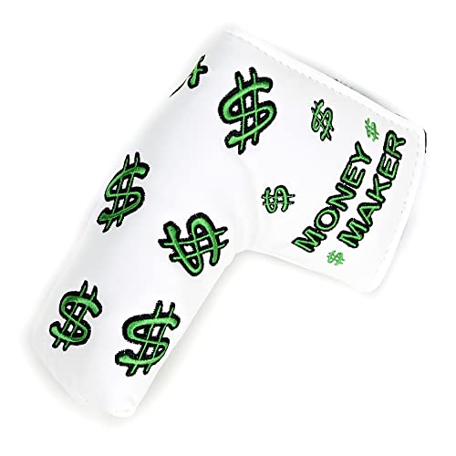 CNC GOLF Money Maker White Putter Cover Magnetic Headcover for Scotty Cameron Taylormade Odyssey Blade