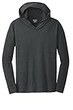 Kamal Ohava Men's Tri Blend Long Sleeve Hoodie T-Shirt, 4XL Big, Black Frost