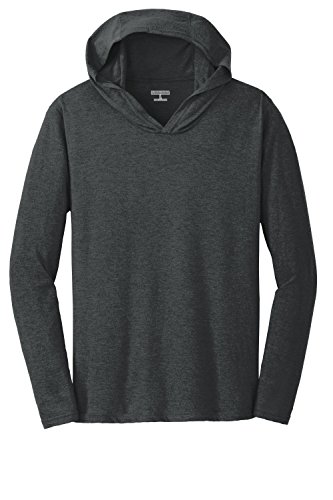 KAMAL OHAVA Men's Tri Blend Long Sleeve Hoodie T-Shirt, 4XL Big, Black Frost