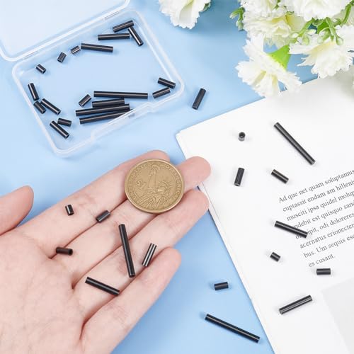 arricraft 36 Pcs 6 Sizes Bugle Tube Beads, Stainless Steel Long Tube Beads - Image 3