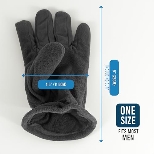 Image of 12 Pair Winter Fleece Gloves Mens Thermal Soft Warm Cozy Cold Weather Outdoor Sports