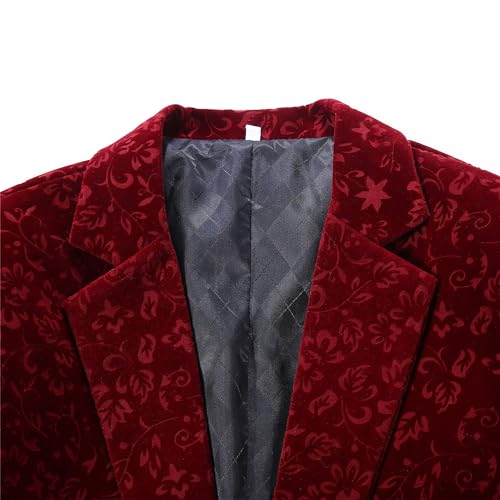 Men's Floral Velvet Suit Jacket Slim Fit Wedding Prom Blazer Coat Jacquard Dress Blazer Sport Jackets2