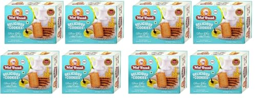 Image of MidBreak Desi Ghee Atta Biscuits | Premium Handmade Cookies | Atta Biscuits | 300 Gram x 4 | (Pack of 8)
