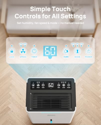 21-Pint Dehumidifier, Dehumidifier for Basement with Drain Hose, 1600 sq ft - Image 5
