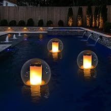 VISOFO Solar Floating Pool Lights for Swimming Pool | Outdoor Waterproof Decorations Solar Powered Flame Led Lamp Inground Pond Flickering Decor Party Event Night Above Ground IP68 1 pcs