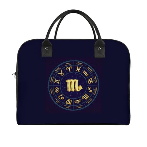 Scorpio in Circle Duffle Bag for Travel Crossbody Sports Tote Gym Bag Shoulder Weekender Overnight Bag3