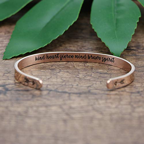Joycuff Rose Gold Bracelet 18K Jewelry Women Inspirational Gift For Her Kind Heart Fierce Mind Brave Spirit #TOP1