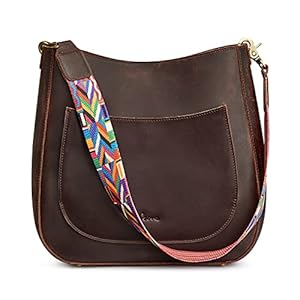 S-ZONE Women Genuine Leather Hobo Bag Crossbody Bucket Purse Vintage Shoulder Handbag with Woven Strap