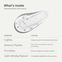 Under Eye Brightener Roller - Caffeine & Retinol Eye Serum for Dark Circles, Puffiness & Fine Lines, Travel Essential Vegan Skincare, Cooling Eye Massage, Dermatologist-Tested, 0.52 fl oz — image 6