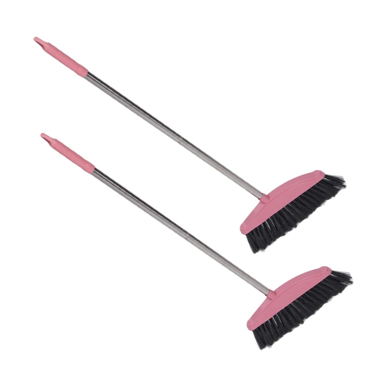 IWOWHERO Portable House Cleaning Broom Set 2pcs Hard Broom Long Handle for Outdoor Use