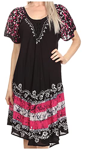 Caftan mi-long ample pour camoufler les formes avec style et légèreté