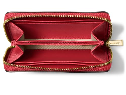 Image of Michael Kors Women's Jet Set Small Zip Around Card Case, Crimson, Small