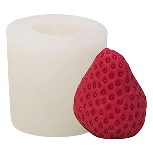 Qmisify Moldes para Hacer Velas, Resina epoxi Fresa, Silicona para Bricolaje para decoración Resina, Yeso aromático, Vela aromaterapia, jabón, Chocolate, Yeso