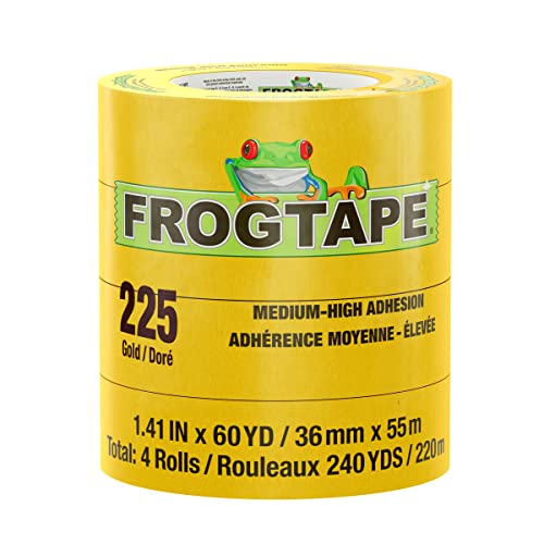 Frogtape 225 Gold Moderate Temperature Performance Grade Masking Tape, Medium-High Adhesion, 36Mm X 55M, 4 Rolls Per Pack (105321) #TOP10