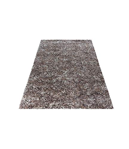 Tapis à poils longs shaggy beige crème doux pour pieds nus en salon moderne - 5