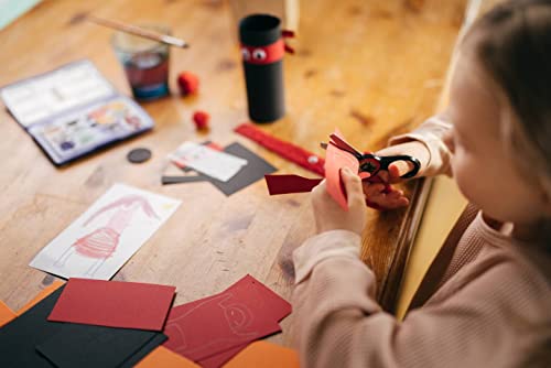 Fiskars Children's Scissors with Ninja Wobble Picture, from 6 Years, Length: 13 cm, for Right and Left-Handed Users, Metal Blade/Plastic Handles, Black/Red, Magic Morph, 1064075 - Image 4