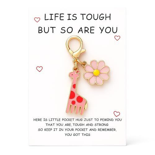 DONWOIE Inspirational Keychain,with LIFE IS TOUGHBUT SO ARE YOU Card,