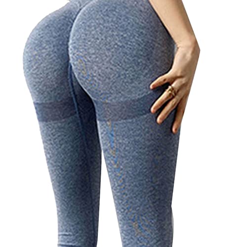 Leggings para Levantar o Bumbum, Calças de Ioga para Pele Cinza Azul Respirável Elásticas para Cicli