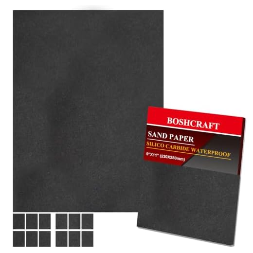 BOSHCRAFT 1200 Grit Wet Dry Sandpaper, 12 Pack 9" x 11" Waterproof Sandpaper Sheets for Wood Metal Automotive Polishing – Premium Sand Paper for DIY
