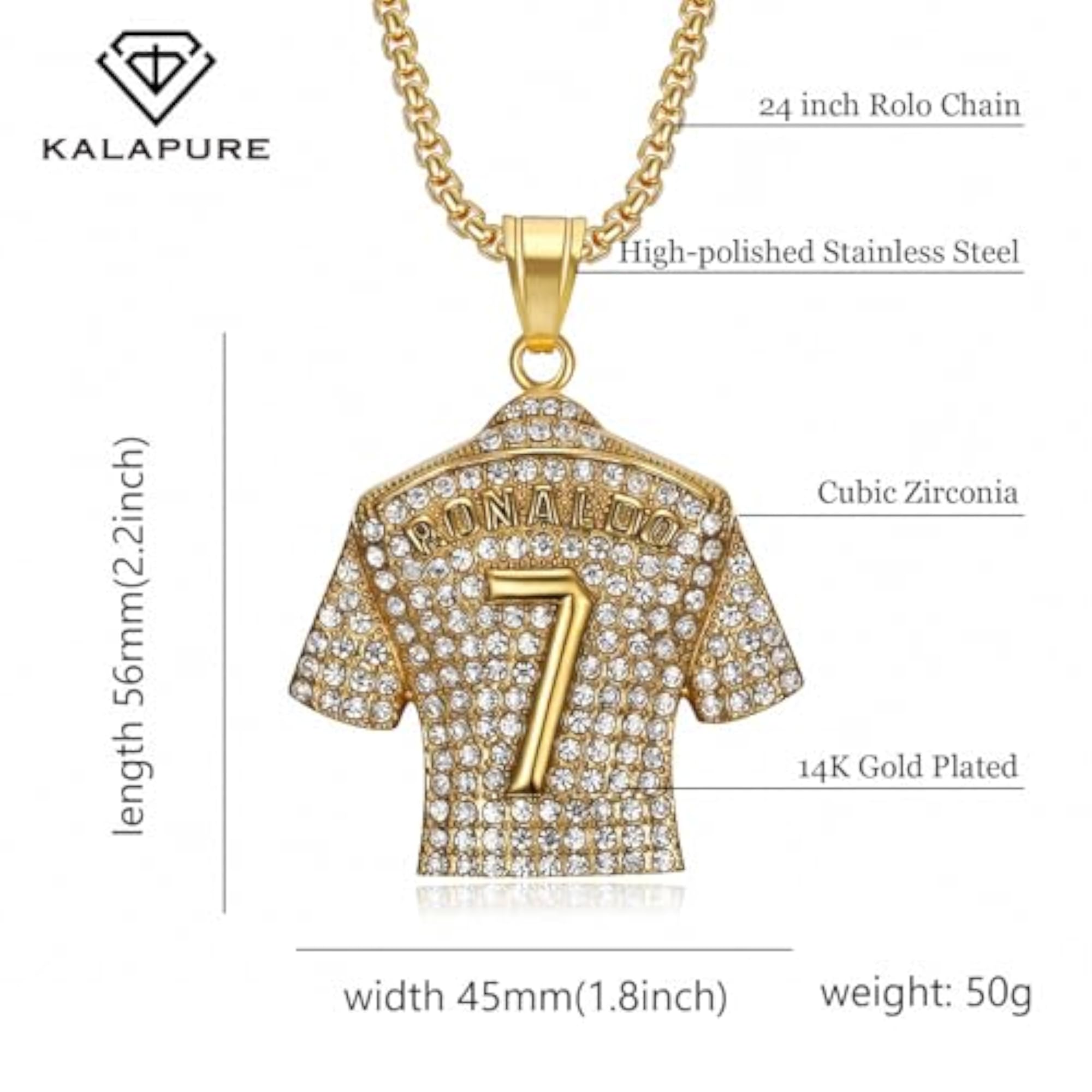 Men's Number 7 Football Jersey Necklace