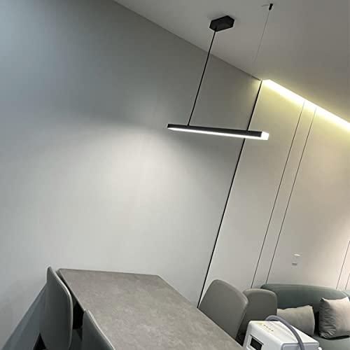 Lampada a Sospensione da Tavolo da Pranzo a LED dal Design Minimalista con Telecomando Lampada a Sospensione dal Design lineare Moderno Lampadario da Ufficio Regolabile in Altezza