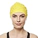 BEEMO Women Swim Bathing Caps Ladies Retro Style Latex Embossed- Yellow