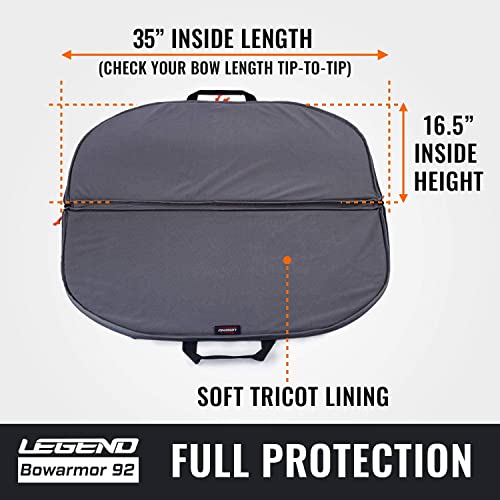 Legend Bowarmor 92 Soft Compound Bow Case - Carry Your Archery Accessories - Thick Protective Padding, Strong Nylon Fabric And Soft Lining #TOP3