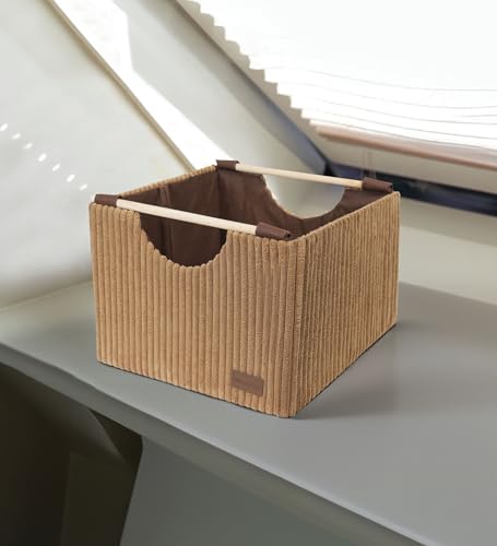 Image of OBSESSIONS Compact and Durable Foldable Laundry Basket ? Maximize Space with a Multi-Storage Design, Easy to Use and Travel-Friendly, Camel Color,Dimensions (W)32 x (L)33 x (H)25 cm
