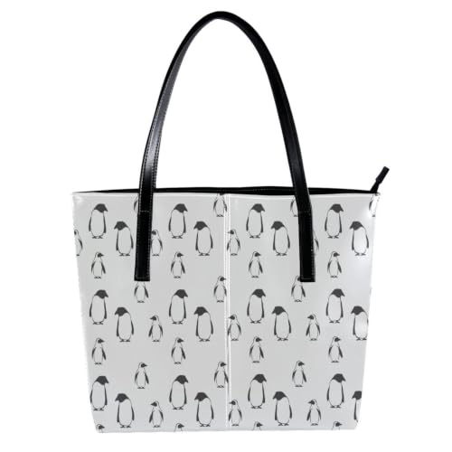 Sac fourre-tout en cuir synthétique pingouin pour femme idéal au quotidien