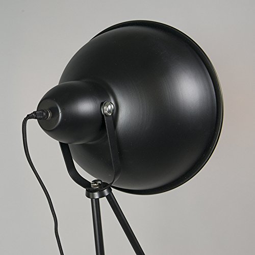 Qazqa Magna Stehlampe – Industrie-Design Mit Stativ Aus Stahl, Schwarz & Gold, E27, Für Wohnzimmer & Schlafzimmer