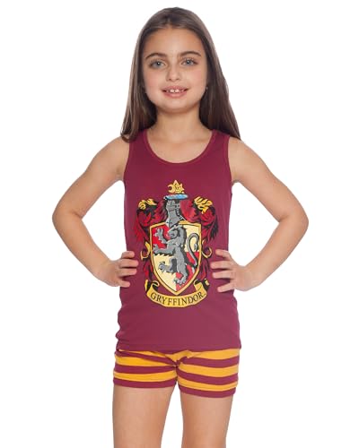 Harry Potter House Crest Cotton Tank Short Pajama 2pc Set (16, Gryffindor)