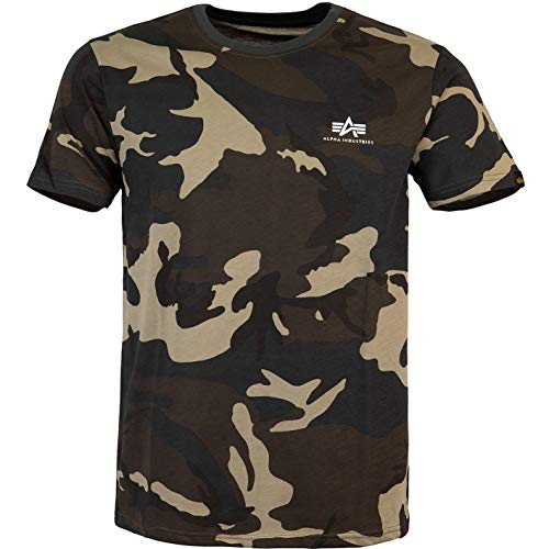 Preisvergleich Produktbild ALPHA INDUSTRIES Basic Small Logo T-Shirt (L, Woodland Camo)