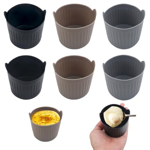 6PCS Air Fryer Egg Poacher,Silicone Egg Poacher Cups Muffin Cases Non Stick Silicone Moulds for Baking, Silicone Cake Mould Baking Set for Muffin Cupcakes