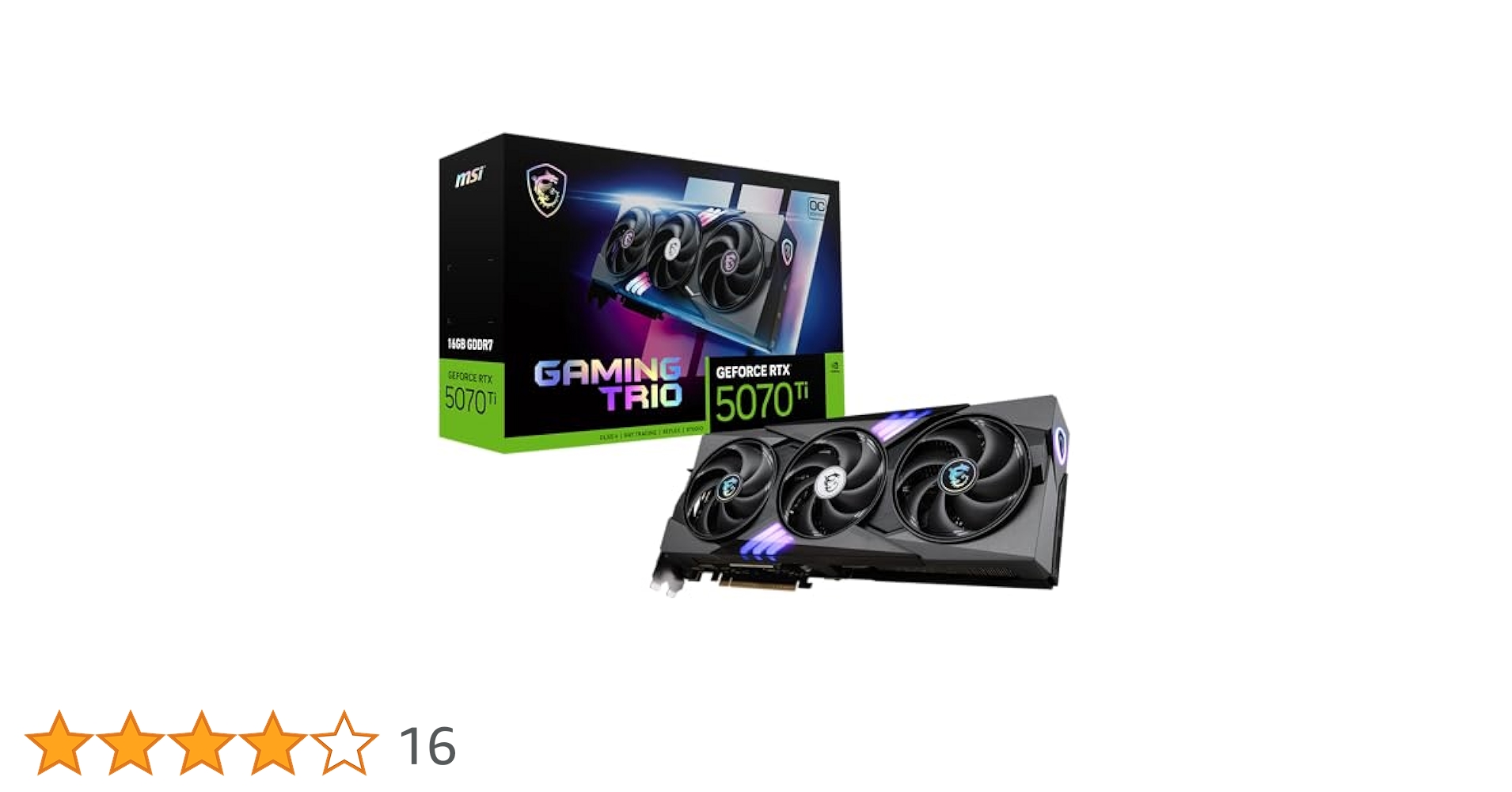 Amazon | MSI Gaming RTX 5070 Ti 16G Gaming Trio OC Plus