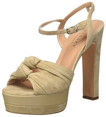 Twinset Milano Cs7pdq, Sandalia con taln Mujer, Beige Rafia, 36 EU