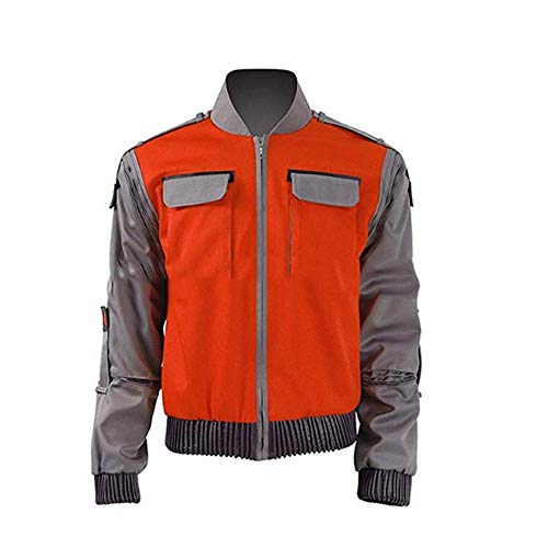 Film retour vers le futur Cosplay veste Jr Marlene Seamus Marty McFly Costume Orange manteau Outwear hommes Halloween carnaval tenue