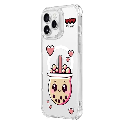 Coque iPhone 16 transparente avec grand motif Bubble Tea KASEY