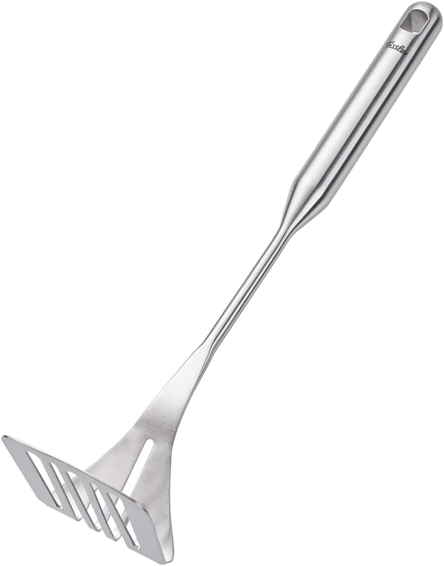 Fissler Essential Potato Masher, 18/10 Stainless Steel Kitchen Utensil for Mashing Potatoes & Vegetables, Ergonomic Handle, Dishwasher Safe